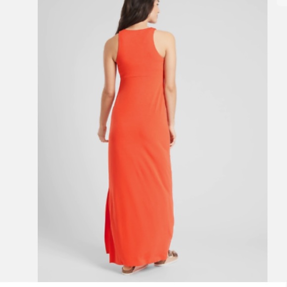 Athleta Santorini Torch Red UPF Sustainable Material Maxi Sleeveless Dress S - Picture 2 of 14